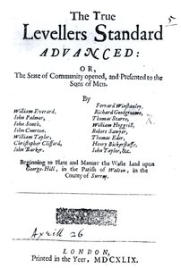 Title page of The True Levellers Standard, published 26th April 1649 by English School