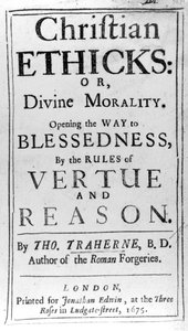 Title page to Christian Ethicks by Thomas Traherne, published in 1675