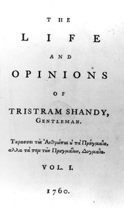 Title page to The Life and Opinions of Tristram Shandy, Gentleman by Laurence Sterne, published in 1760 by English School