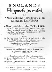 Title Page to Englands Happiness Increased by John Forster, Published in 1664 by English School