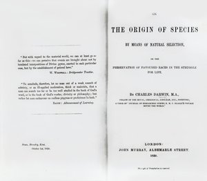 Titlepage to On the Origin of Species by Charles Darwin, Published in 1859