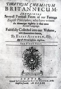 Titlepage to Theatrum Chemicum Britannicum by Elias Ashmole by English School