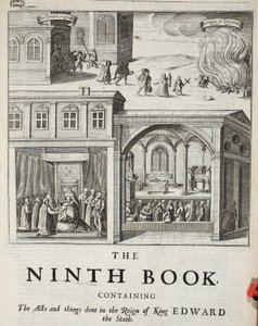 Titlepage to the ninth book, illustration from Acts and Monuments by John Foxe, ninth edition, published 1684 by English School