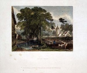 Tooting Church (engraving by J D Harding & G Cooke)