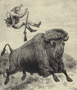 Tossed by a prairie bull by English School