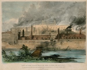 Tower of London Fire, 1841 by English School