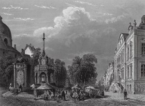 Town Hall and Market Place, Liege by English School