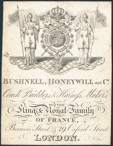 Trade Card, Bushnell, Honeywill and Co by English School