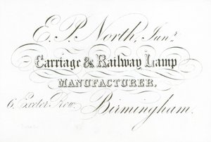 Trade card, E P North