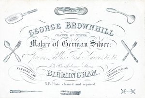 Trade card, George Brownhill