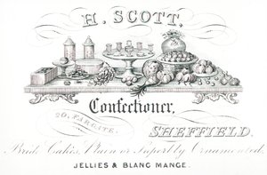 Trade card, H Scott