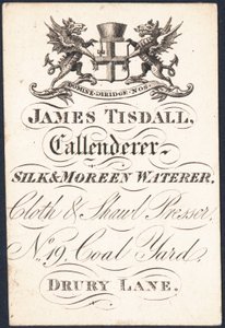 Trade Card, James Tisdall by English School