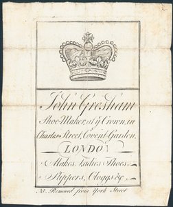 Trade Card, John Gresham by English School