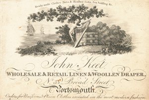 Trade card, John Keet by English School