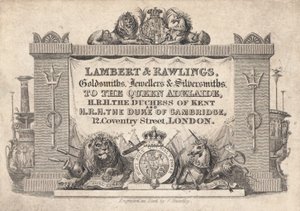 Trade Card, Lambert & Rawlings by English School