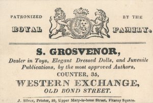 Trade Card, S Grosvenor by English School