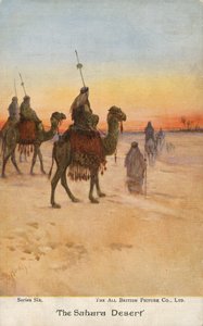 Travellers in the Sahara Desert by English School