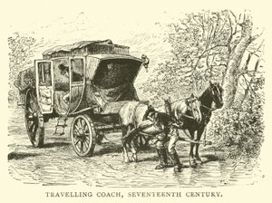 Travelling coach, seventeenth century by English School