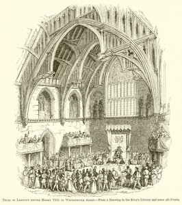 Trial of Lambert before Henry VIII in Westminster Abbey by English School
