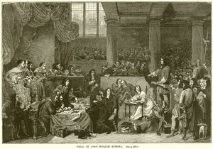 Trial of Lord William Russell by English School