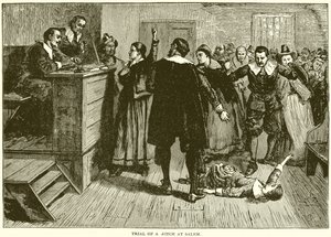 Trial of a Witch at Salem by English School