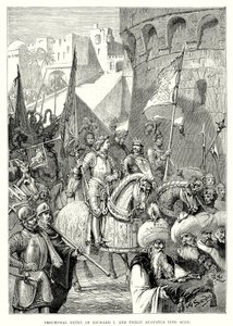 Triumphal Entry of Richard I and Philip Augustus into Acre (engraving) by English School
