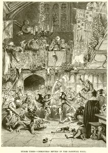 Tudor Times: Christmas Revels in the Baronial Hall by English School