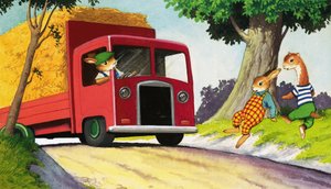 Tufty Driving Hay Van