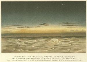 Twilight at Sea off the Coast of Portugal, Latitude 40° 29 N, Longitude 10° 0 W