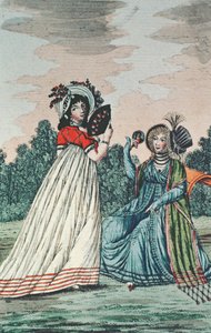 Two Fashionable Ladies in a Garden