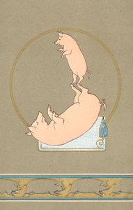 Two Anthropomorphic Pigs Performing in a Circus by English School