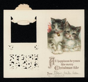 Two Kittens, Christmas Greetings Card
