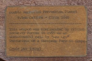 Typed Label for a Double Barrelled Percussion Pistol by English School