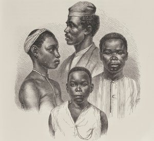 Types from the Loango Coast, from the History of Mankind, Vol.III, by Prof. Friedrich Ratzel, 1898 by English School