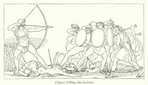 Ulysses killing the Suitors by English School