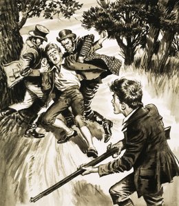 Unidentified Boy with Gun Helps Another Boy Attacked by Ruffians