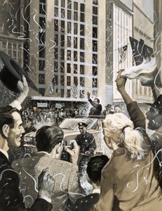 Unidentified Ticker Tape Parade in America by English School