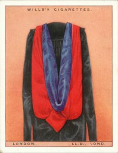 University Hoods and Gowns: London University, Doctor of Laws, LLd, Lond by English School