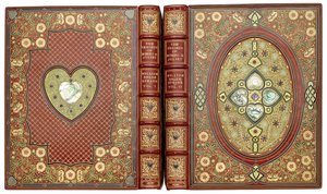 Upper and lower cover sets, with heart and floral designs, c.1920 by English School