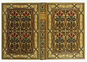 Upper and lower covers, with flowers in Art-Nouveau interlaced geometrical patterns, 1893 by English School