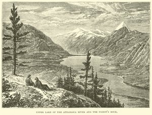 Upper lake of the Athabasca River and the priests rock by English School