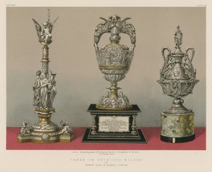 Vases in Oxidised Silver by Hunt and Roskell, London