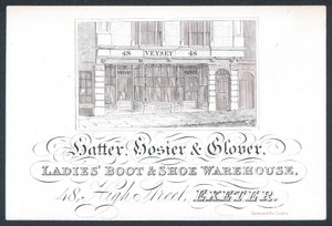 Veysey, Hatter, Hosier & Glover, Trade Card by English School