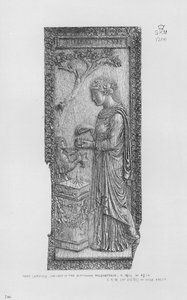 Ivory carving, one leaf of the Diptychon Meleretense (engraving)