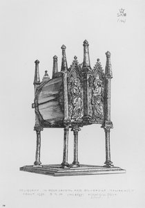 Victoria and Albert Museum: Reliquary, in rock crystal and silver gilt, Italian, about 1350 by English School