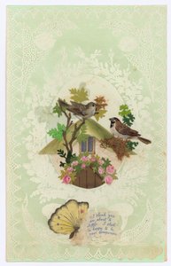 Victorian Valentine Card by English School