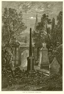 View in Highgate Cemetery by English School