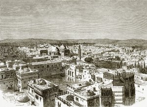View of Jerusalem from over the Pool of Hezekiah by English School