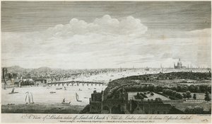 View of London from Lambeth Church by English School
