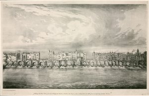 View of Old London Bridge as in the reign of Queen Elizabeth I